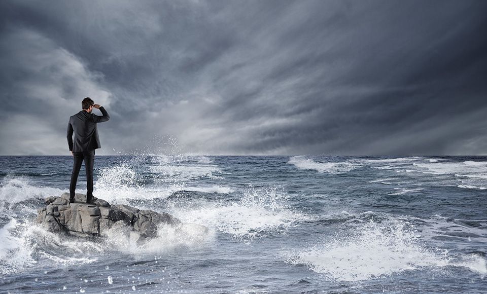 man in a storm