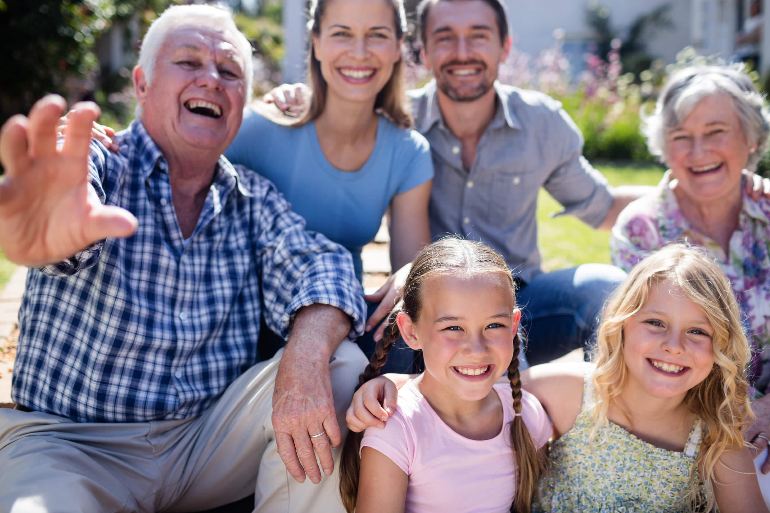 Generational family in the garden 1